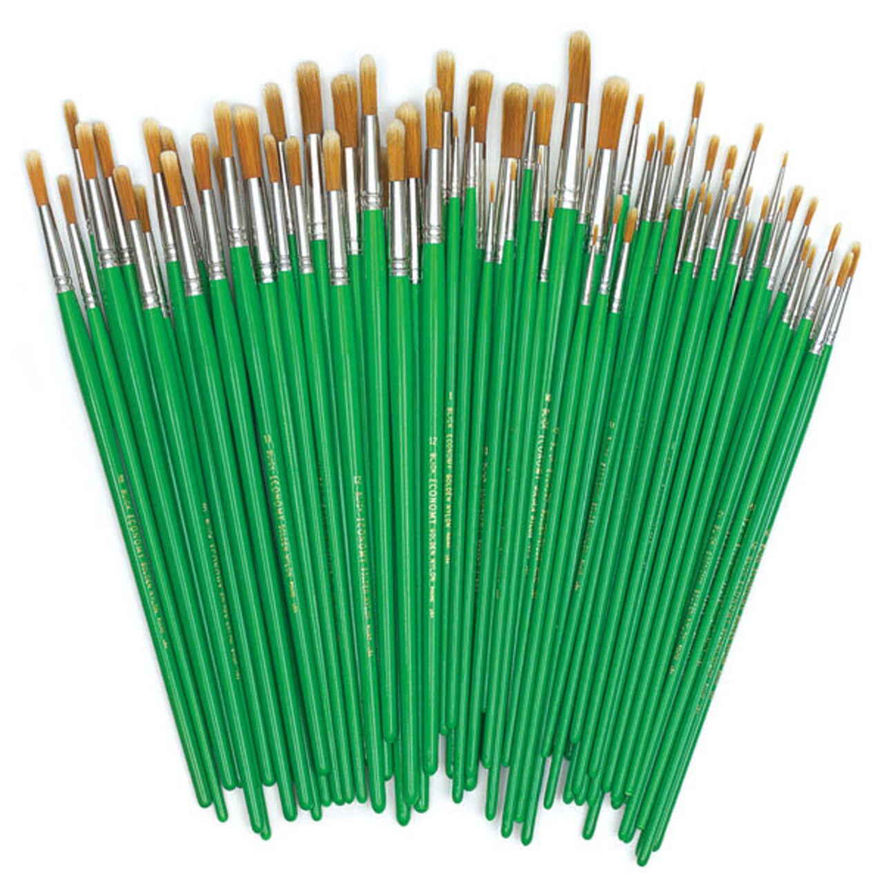 Blick Economy Golden Nylon Brush Class Pack - Round, Long Handle, Classpack 72